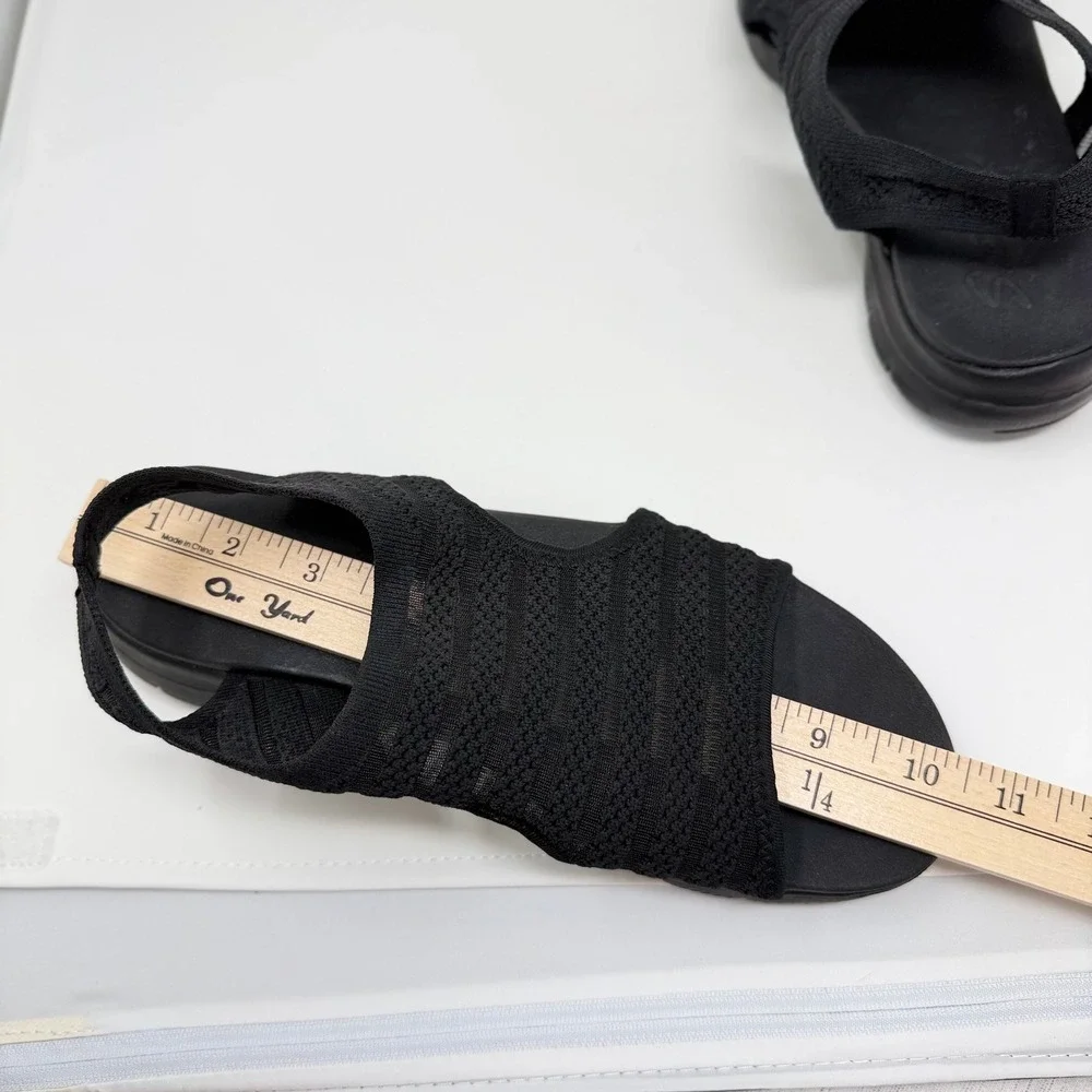Skechers Cali Flex Appeal Women's 9 Black Yoga Foam Dual-Lite Slingback Sandals